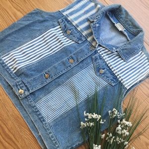 Vintage Stefano Striped Vest Jean Jacket